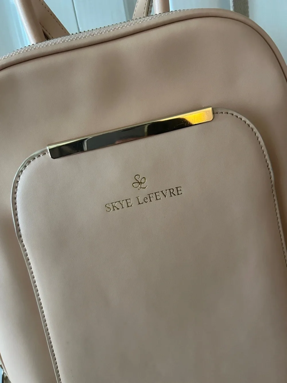 Skye LeFevre Blush Pink Backpack with Gold Accents - Picture 11 of 12